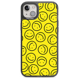 Happy Face Pattern Phone Case iPhone 14 Plus / Black Impact Case Blanc Space