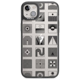 Abstract Lines: Mixed Pattern #1 Phone Case iPhone 14 Plus / Black Impact Case Blanc Space