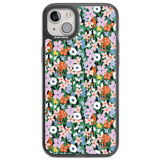 Jazzy Floral Mix: Solid Phone Case iPhone 14 Plus / Black Impact Case Blanc Space