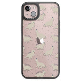 Adorable Dinosaurs Pattern (Clear) Phone Case iPhone 14 Plus / Black Impact Case Blanc Space