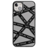 Caution Tape Phrases Cute But Psycho Phone Case iPhone 14 Plus / Black Impact Case Blanc Space