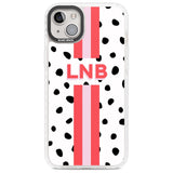 Personalised Polka & Pink Stripe Custom Phone Case iPhone 14 Plus / Impact Case Blanc Space