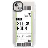 Personalised Stockholm Boarding Pass Custom Phone Case iPhone 14 Plus / Impact Case Blanc Space