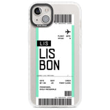 Personalised Lisbon Boarding Pass Custom Phone Case iPhone 14 Plus / Impact Case Blanc Space