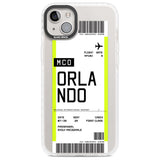 Personalised Orlando Boarding Pass Custom Phone Case iPhone 14 Plus / Impact Case Blanc Space