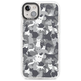 Dark Grey Cat Camouflage Pattern Phone Case iPhone 14 Plus / Impact Case Blanc Space