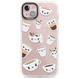 Coffee Faces Phone Case iPhone 14 Plus / Impact Case Blanc Space