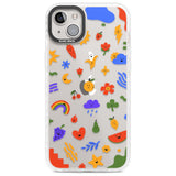 Mixed Cute Icon Pattern - Clear Phone Case iPhone 14 Plus / Impact Case Blanc Space