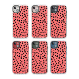 Black on Salmon Pink Dalmatian Polka Dot Spots Phone Case iPhone 15 Pro Max / Black Impact Case,iPhone 15 Plus / Black Impact Case,iPhone 15 Pro / Black Impact Case,iPhone 15 / Black Impact Case,iPhone 15 Pro Max / Impact Case,iPhone 15 Plus / Impact Case,iPhone 15 Pro / Impact Case,iPhone 15 / Impact Case,iPhone 15 Pro Max / Magsafe Black Impact Case,iPhone 15 Plus / Magsafe Black Impact Case,iPhone 15 Pro / Magsafe Black Impact Case,iPhone 15 / Magsafe Black Impact Case,iPhone 14 Pro Max / Black Impact Ca