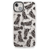 Black Labrador Watercolour Dog Pattern Phone Case iPhone 14 Plus / Impact Case Blanc Space