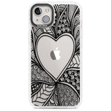 Black Henna Heart Phone Case iPhone 14 Plus / Impact Case Blanc Space