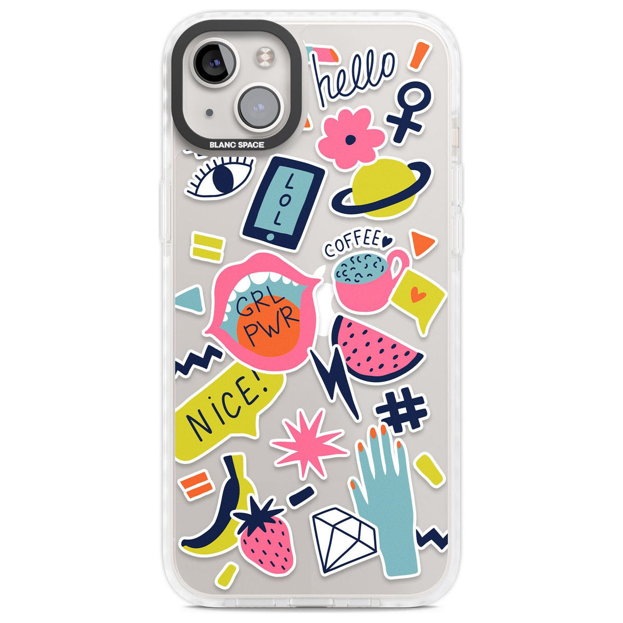 GRL PWR Phone Case iPhone 14 Plus / Impact Case Blanc Space