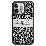 Personalised Pink & Cursive Leopard Spots Custom Phone Case iPhone 13 Pro / Black Impact Case,iPhone 14 Pro / Black Impact Case,iPhone 15 Pro Max / Black Impact Case,iPhone 15 Pro / Black Impact Case Blanc Space