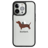 Personalised Hand Painted Sausage Dog Custom Phone Case iPhone 13 Pro / Black Impact Case,iPhone 14 Pro / Black Impact Case,iPhone 15 Pro Max / Black Impact Case,iPhone 15 Pro / Black Impact Case Blanc Space