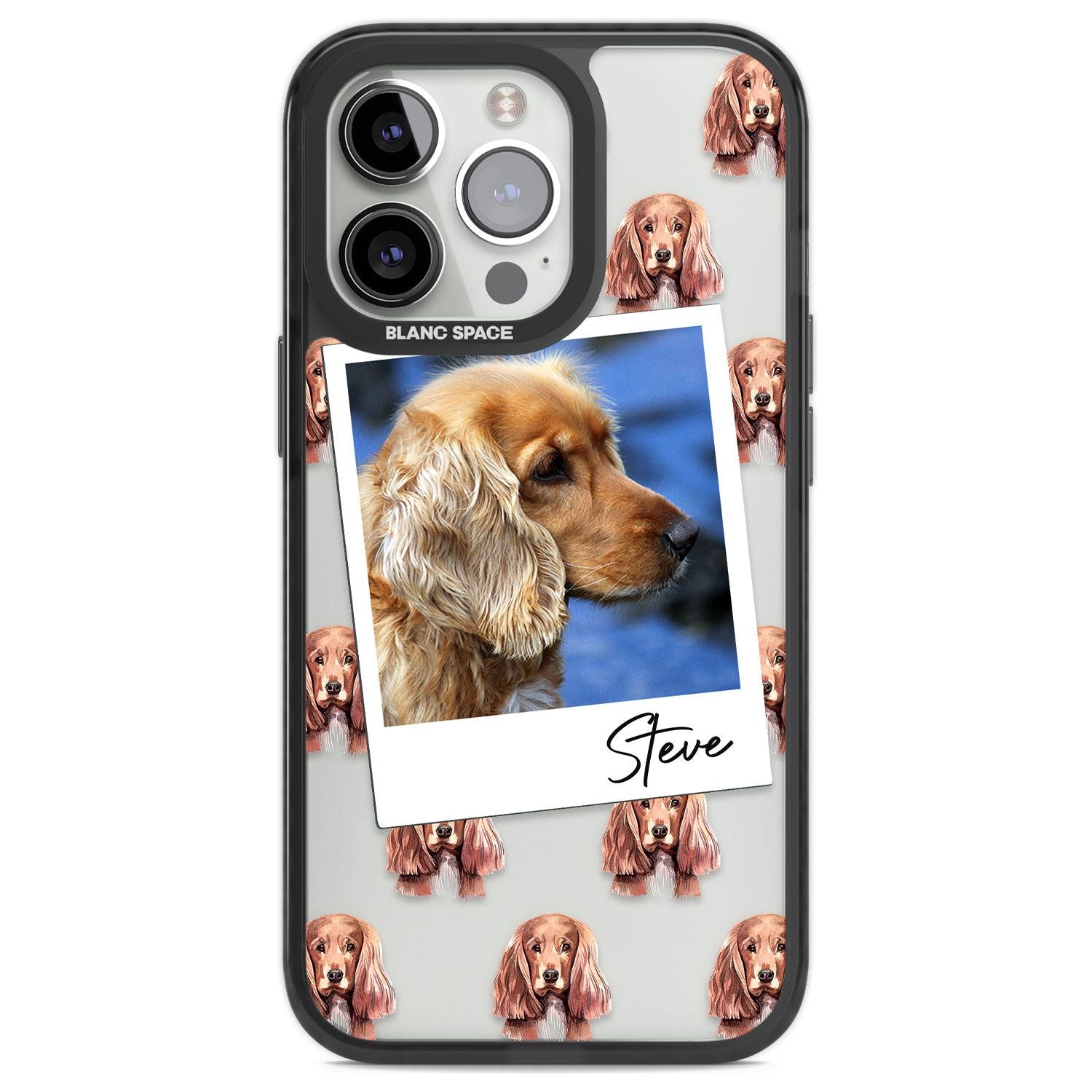 Personalised Cocker Spaniel Dog Photo iPhone Case Blanc Space