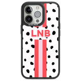 Personalised Polka & Pink Stripe Custom Phone Case iPhone 13 Pro / Black Impact Case,iPhone 14 Pro / Black Impact Case,iPhone 15 Pro Max / Black Impact Case,iPhone 15 Pro / Black Impact Case Blanc Space