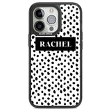 Personalised Black Bar & Dots Custom Phone Case iPhone 13 Pro / Black Impact Case,iPhone 14 Pro / Black Impact Case,iPhone 15 Pro Max / Black Impact Case,iPhone 15 Pro / Black Impact Case Blanc Space