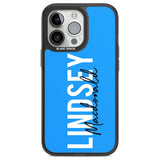 Personalised Bold Name: Blue Custom Phone Case iPhone 13 Pro / Black Impact Case,iPhone 14 Pro / Black Impact Case,iPhone 15 Pro Max / Black Impact Case,iPhone 15 Pro / Black Impact Case Blanc Space