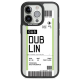 Personalised Dublin Boarding Pass Custom Phone Case iPhone 13 Pro / Black Impact Case,iPhone 14 Pro / Black Impact Case,iPhone 15 Pro Max / Black Impact Case,iPhone 15 Pro / Black Impact Case Blanc Space