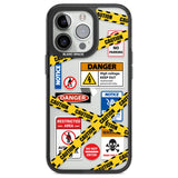 CAUTION Phone Case iPhone 13 Pro / Black Impact Case,iPhone 14 Pro / Black Impact Case,iPhone 15 Pro Max / Black Impact Case,iPhone 15 Pro / Black Impact Case Blanc Space