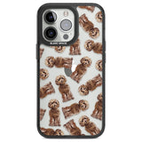 Cockapoo (Brown) Watercolour Dog Pattern Phone Case iPhone 13 Pro / Black Impact Case,iPhone 14 Pro / Black Impact Case,iPhone 15 Pro Max / Black Impact Case,iPhone 15 Pro / Black Impact Case Blanc Space