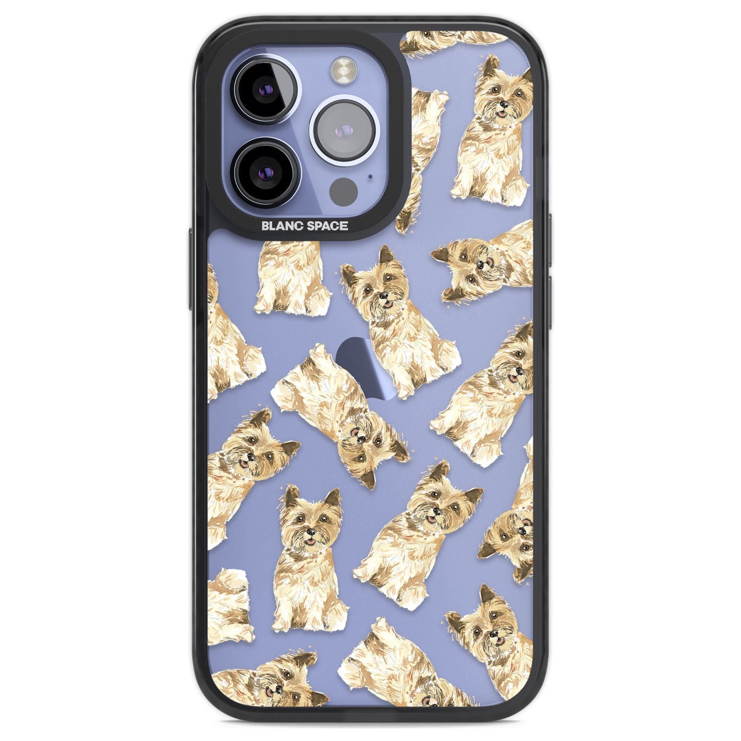 Cairn Terrier Watercolour Dog Pattern iPhone Case Blanc Space