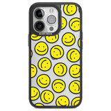 Happy Face Clear Pattern Phone Case iPhone 13 Pro / Black Impact Case,iPhone 14 Pro / Black Impact Case,iPhone 15 Pro Max / Black Impact Case,iPhone 15 Pro / Black Impact Case Blanc Space