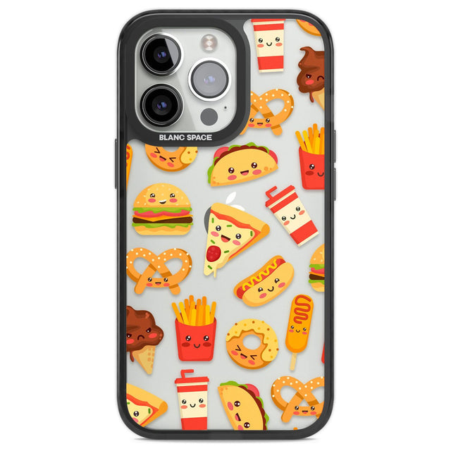 Fast Food Patterns Kawaii Fast Food Mix Phone Case iPhone 13 Pro / Black Impact Case,iPhone 14 Pro / Black Impact Case,iPhone 15 Pro / Black Impact Case,iPhone 15 Pro Max / Black Impact Case Blanc Space