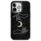 Hands Surrounding Moon Phone Case iPhone 13 Pro / Black Impact Case,iPhone 14 Pro / Black Impact Case,iPhone 15 Pro Max / Black Impact Case,iPhone 15 Pro / Black Impact Case Blanc Space