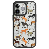 Horse Pattern Phone Case iPhone 13 Pro / Black Impact Case,iPhone 14 Pro / Black Impact Case,iPhone 15 Pro Max / Black Impact Case,iPhone 15 Pro / Black Impact Case Blanc Space