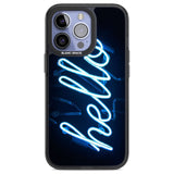 "Hello" Blue Cursive Neon Sign Phone Case iPhone 13 Pro / Black Impact Case,iPhone 14 Pro / Black Impact Case,iPhone 15 Pro Max / Black Impact Case,iPhone 15 Pro / Black Impact Case Blanc Space