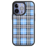 Blue Plaid Phone Case iPhone 13 Pro / Black Impact Case,iPhone 14 Pro / Black Impact Case Blanc Space