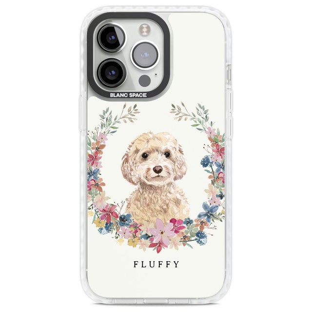 Personalised Champagne Cockapoo - Watercolour Dog Portrait Custom Phone Case iPhone 13 Pro / Impact Case,iPhone 14 Pro / Impact Case,iPhone 15 Pro Max / Impact Case,iPhone 15 Pro / Impact Case Blanc Space