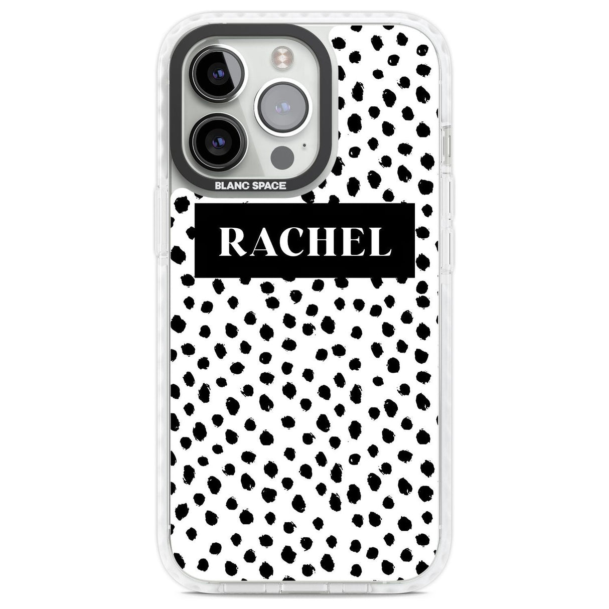 Personalised Black Bar & Dots Custom Phone Case iPhone 13 Pro / Impact Case,iPhone 14 Pro / Impact Case,iPhone 15 Pro Max / Impact Case,iPhone 15 Pro / Impact Case Blanc Space