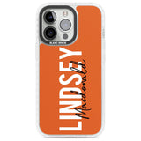 Personalised Bold Name: Orange Custom Phone Case iPhone 13 Pro / Impact Case,iPhone 14 Pro / Impact Case,iPhone 15 Pro Max / Impact Case,iPhone 15 Pro / Impact Case Blanc Space