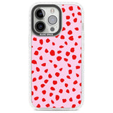 Red on Pink Dalmatian Polka Dot Spots