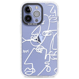 Abstract Continuous Line Faces White on Clear Phone Case iPhone 13 Pro / Impact Case,iPhone 14 Pro / Impact Case,iPhone 15 Pro Max / Impact Case,iPhone 15 Pro / Impact Case Blanc Space