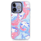 Pink, Blue & White Marbled Paper Pattern