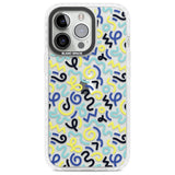 Blue & Yellow Shapes Memphis Retro Pattern Design Phone Case iPhone 13 Pro / Impact Case,iPhone 14 Pro / Impact Case,iPhone 15 Pro Max / Impact Case,iPhone 15 Pro / Impact Case Blanc Space