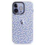 White Wavy Squiggles Memphis Retro Pattern Design