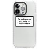 Happy on Social Media Phone Case iPhone 13 Pro / Impact Case,iPhone 14 Pro / Impact Case,iPhone 15 Pro Max / Impact Case,iPhone 15 Pro / Impact Case Blanc Space