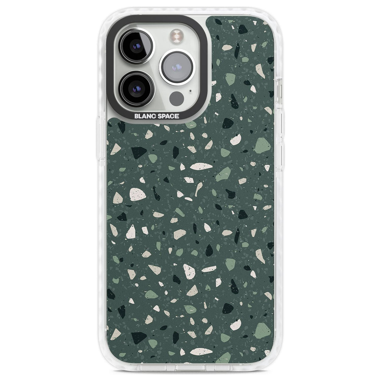 Green & Cream Terrazzo Pattern Phone Case iPhone 13 Pro / Impact Case,iPhone 14 Pro / Impact Case,iPhone 15 Pro / Impact Case,iPhone 15 Pro Max / Impact Case Blanc Space