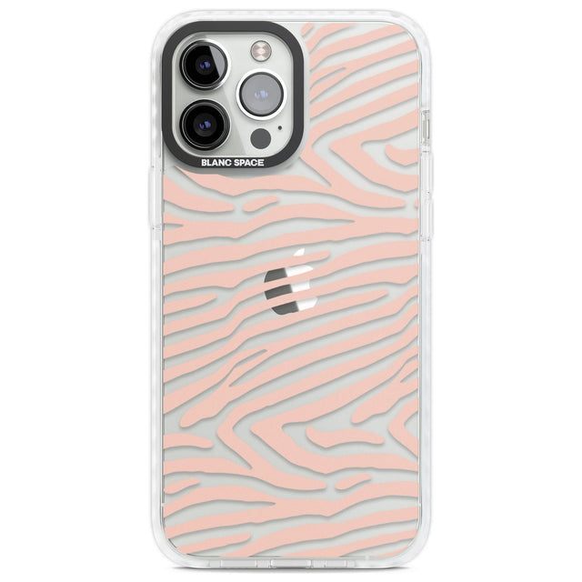 Horizontal Zebra Stripes Transparent Animal Print Phone Case iPhone 13 Pro Max / Impact Case,iPhone 14 Pro Max / Impact Case Blanc Space