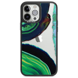 Green & Navy Gemstone Crystal Clear Design Phone Case iPhone 13 Pro Max / Black Impact Case,iPhone 14 Pro Max / Black Impact Case Blanc Space