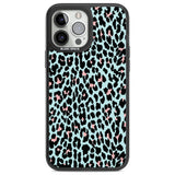 Light Pink on Blue Leopard Print Pattern Phone Case iPhone 13 Pro Max / Black Impact Case,iPhone 14 Pro Max / Black Impact Case Blanc Space