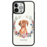 Personalised Hungarian Vizsla - Watercolour Dog Portrait Custom Phone Case iPhone 13 Pro Max / Black Impact Case,iPhone 14 Pro Max / Black Impact Case Blanc Space