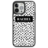 Personalised Black Bar & Dots Custom Phone Case iPhone 13 Pro Max / Black Impact Case,iPhone 14 Pro Max / Black Impact Case Blanc Space