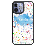 Personalised Rainbow Paint Splatter Custom Phone Case iPhone 13 Pro Max / Black Impact Case,iPhone 14 Pro Max / Black Impact Case Blanc Space