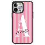 Personalised Pink on Pink Stripes Custom Phone Case iPhone 13 Pro Max / Black Impact Case,iPhone 14 Pro Max / Black Impact Case Blanc Space