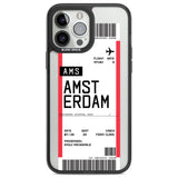 Personalised Amsterdam Boarding Pass Custom Phone Case iPhone 13 Pro Max / Black Impact Case,iPhone 14 Pro Max / Black Impact Case Blanc Space